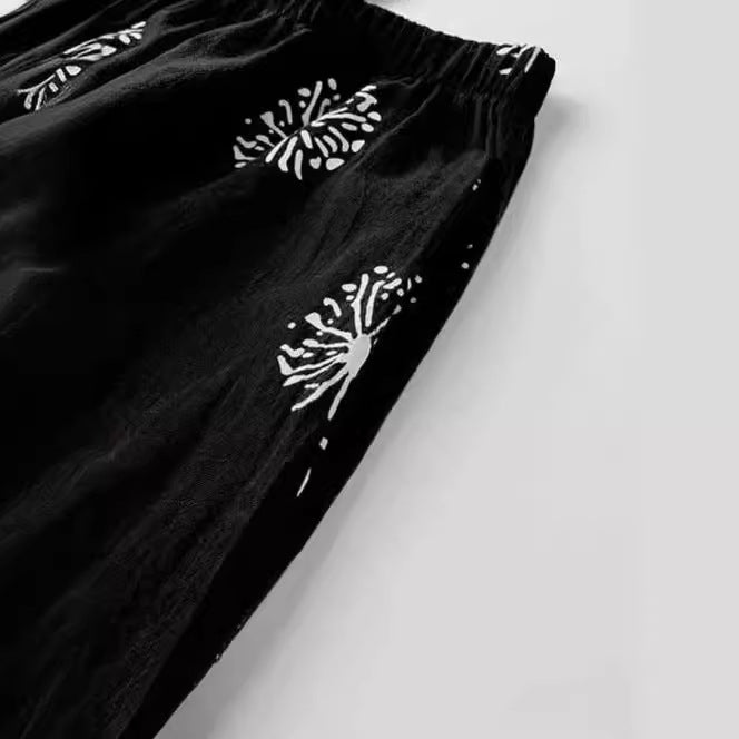 Damen Weite Culotte-Hose mit überlappendem Tulpen-Saum und elastischem Bund – Avérine