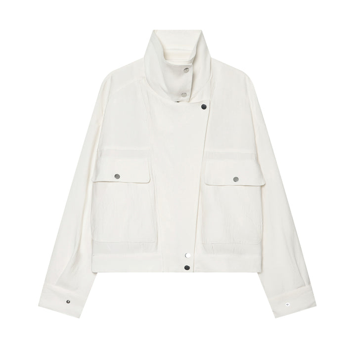 Damen Leichte wattierte Windjacke mit Stehkragen und Polka‑Dot‑Print Echo Archiv