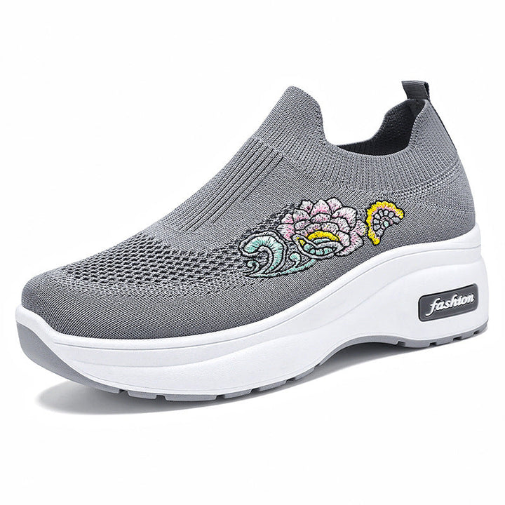 Damen Sportliche Stretch-Sneaker mit floraler Applikation und dämpfender Sohle Echo Archiv