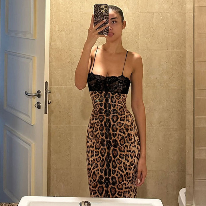 Damen Glamouröses Maxikleid mit Spitzenoberteil und Paillettenverzierung Echo Archiv