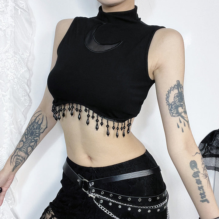 Damen elegantes Crop-Top mit Perlenverzierungen Echo Archiv