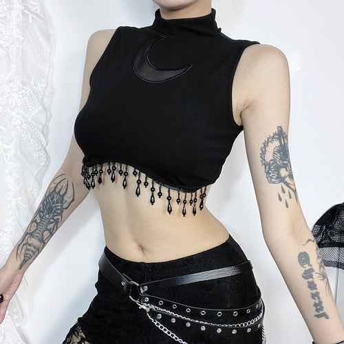 Damen elegantes Crop-Top mit Perlenverzierungen Echo Archiv