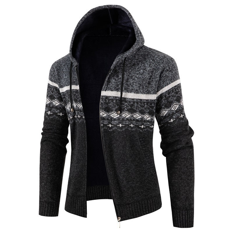 Herren Kapuzenpullover mit Norweger-Muster Echoarchiv