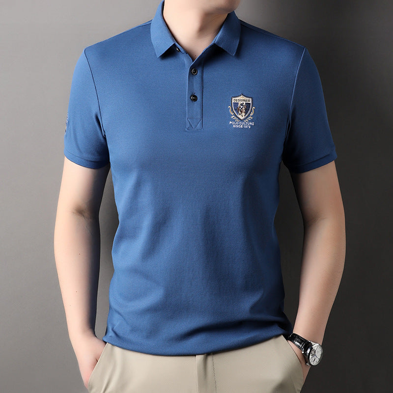 Herren Polohemd mit hochwertiger Piqué-Oberfläche und eleganter Stickerei Echoarchiv