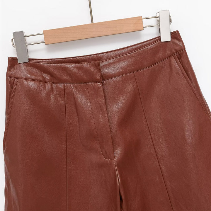 Damen elegante Culotte aus hochwertigem Leder mit weitem Schnitt Echo Archiv