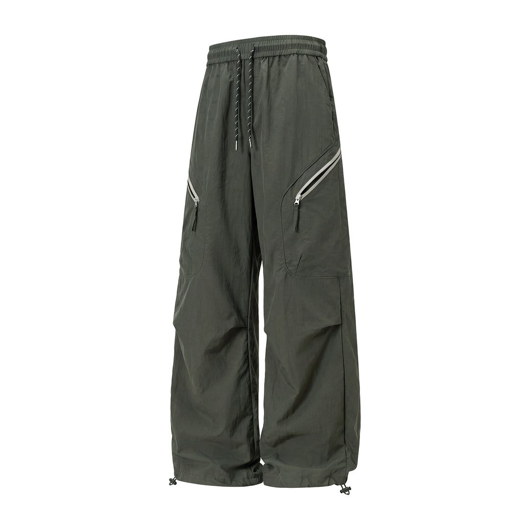 Unisex Weite Outdoor-Cargohose mit Kordelzugbund, schrägen Reißverschlusstaschen und verstellbarem Beinabschluss Echo Archiv