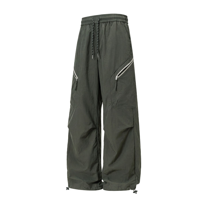 Unisex Weite Outdoor-Cargohose mit Kordelzugbund, schrägen Reißverschlusstaschen und verstellbarem Beinabschluss Echo Archiv