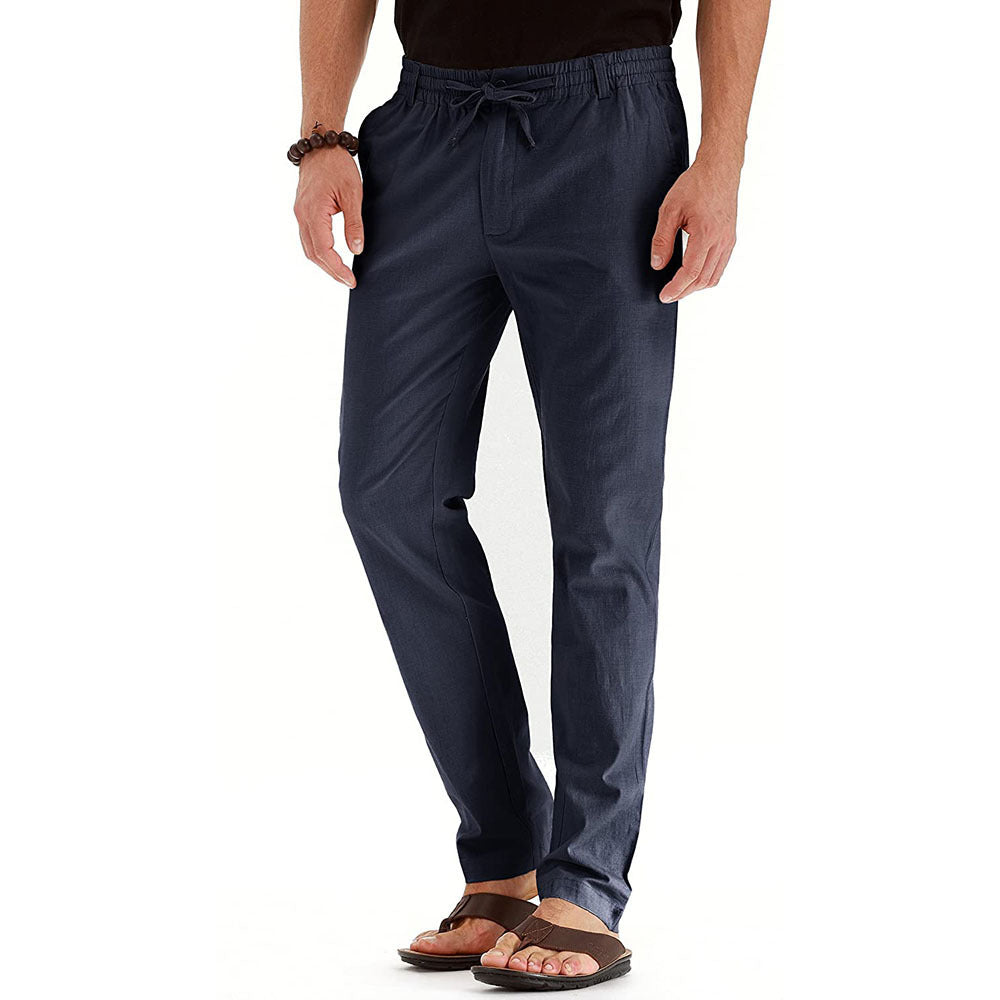 Herren Relaxed Fit Leinenhose mit elastischem Bund und komfortabler Passform Echoarchiv