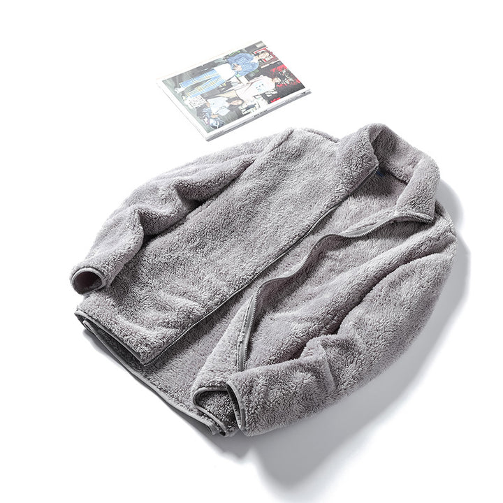 Damen Kuschelige Teddy-Fleecejacke mit Stehkragen und verdecktem Reißverschluss – Célinea