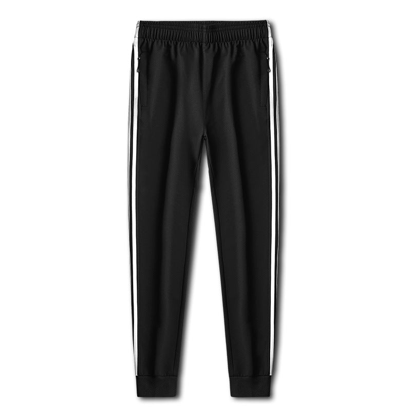 Herren Slim-Fit Trackhose mit seitlichen Kontraststreifen, Reißverschlusstaschen und elastischem Bund – Sorevano