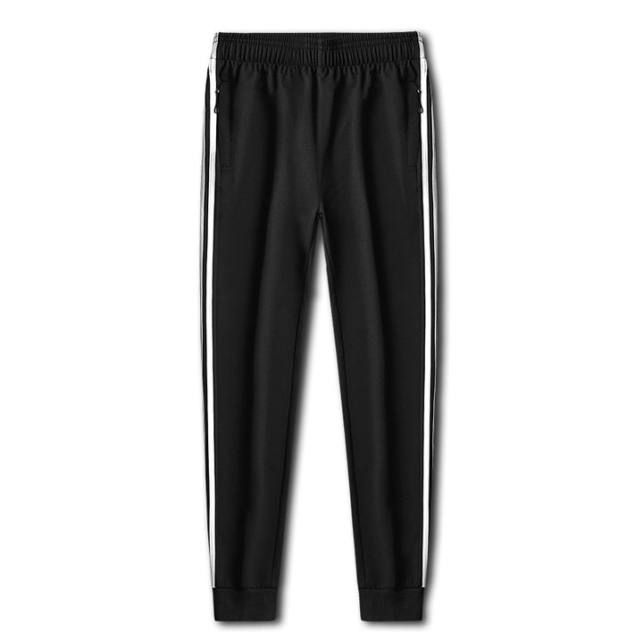 Herren Slim-Fit Trackhose mit seitlichen Kontraststreifen, Reißverschlusstaschen und elastischem Bund – Sorevano