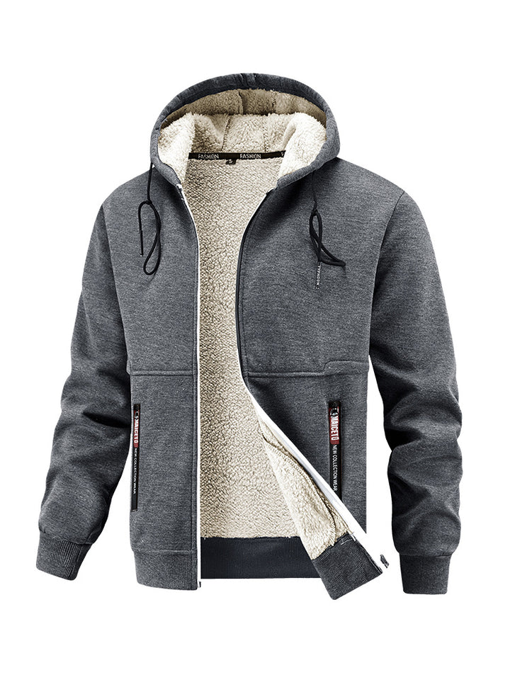 Herren Kapuzenjacke mit kuscheligem Innenfutter und praktischen Taschen Echoarchiv