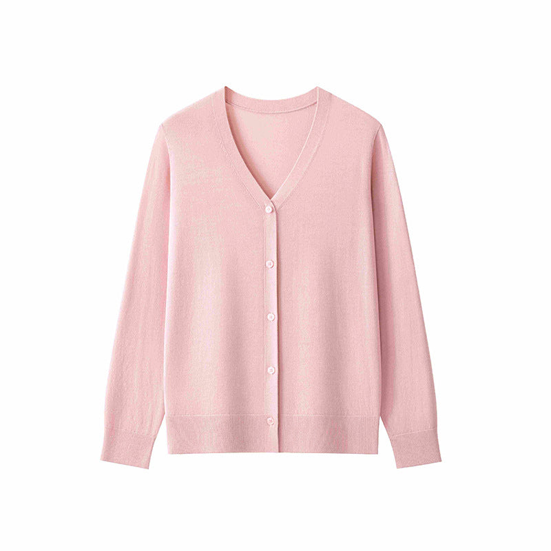 Damen Feinstrick-Cardigan mit V‑Ausschnitt, durchgehender Knopfleiste und leichtem Fall Echo Archiv