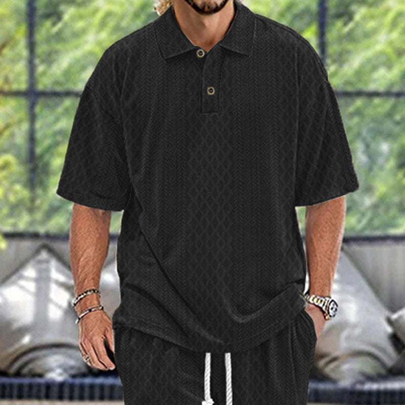 Herren lässiges Polohemd mit strukturiertem Design und komfortabler Passform Echoarchiv