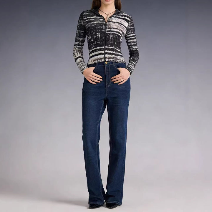Damen hoch taillierte Bootcut Jeans im eleganten Design Echo Archiv