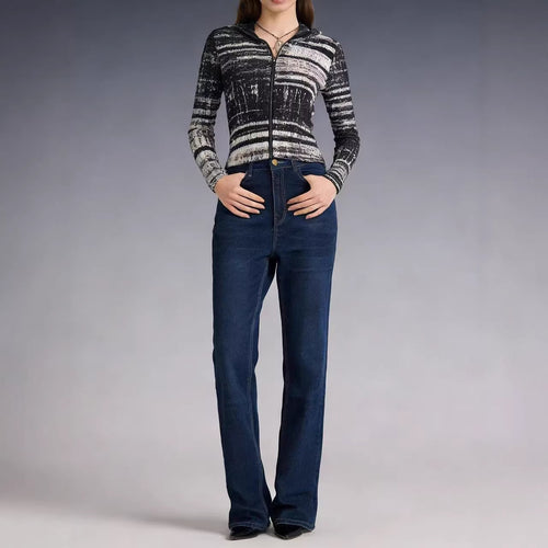 Damen hoch taillierte Bootcut Jeans im eleganten Design Echo Archiv
