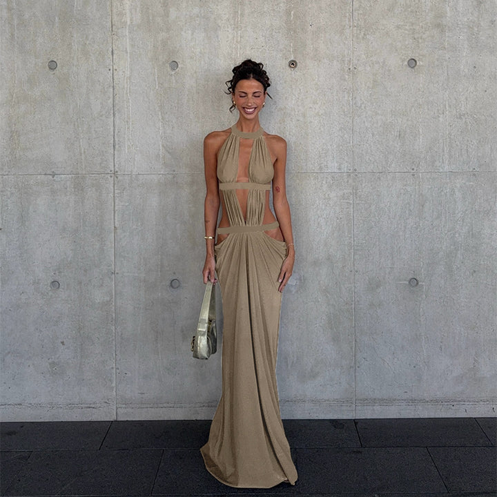Damen elegantes Wickelkleid mit tiefem V-Ausschnitt und modischen Drapierungen Echo Archiv