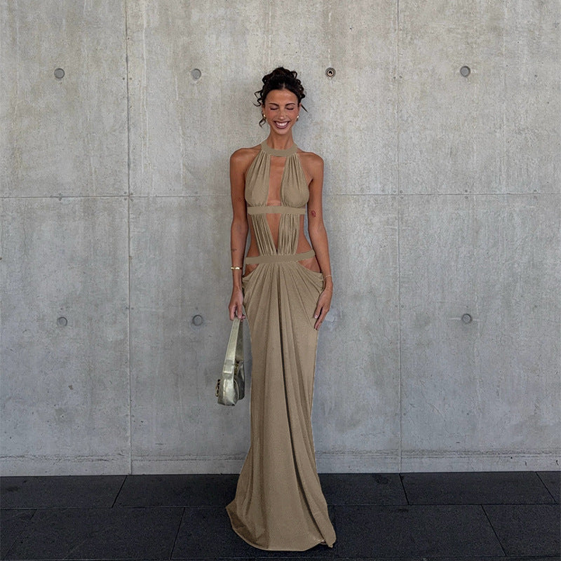 Damen Maxi-Kleid mit raffiniertem Cut-Out-Design und asymmetrischem Saum Echo Archiv