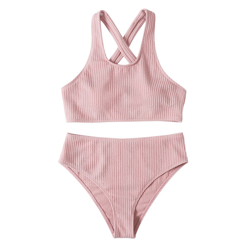 Damen Hochtaillierter Bikini mit geschickt überkreuzten Trägern Echo Archiv