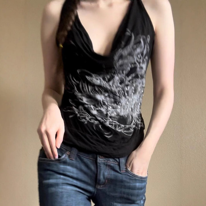 Damen ärmelloses Crossover-Top mit floralem Design Echo Archiv
