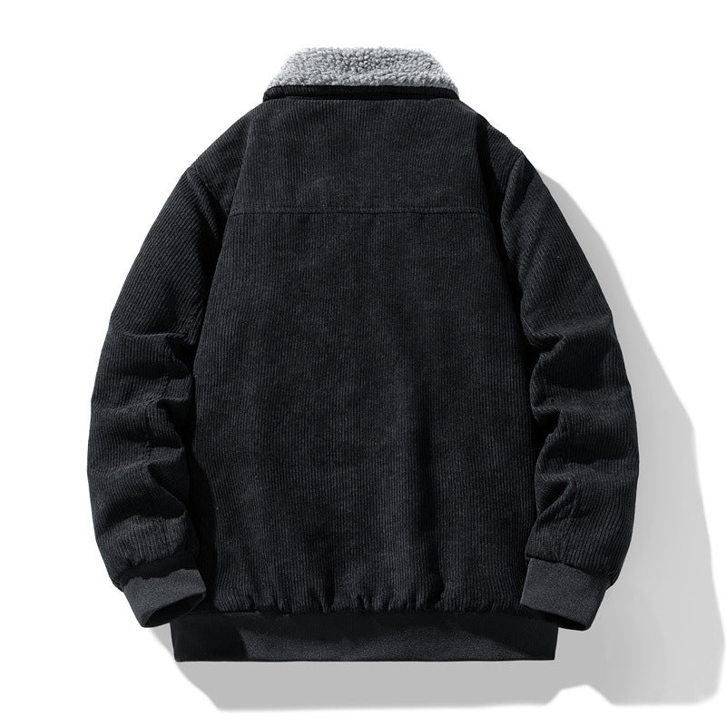 Herren Cord-Fieldjacke mit Teddyfutter, gesteppter Isolierung und Multifachtaschen Echo Archiv