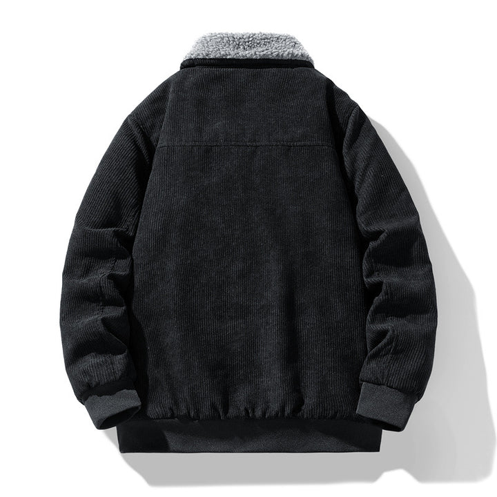 Herren Cord-Fieldjacke mit Teddyfutter, gesteppter Isolierung und Multifachtaschen Echo Archiv