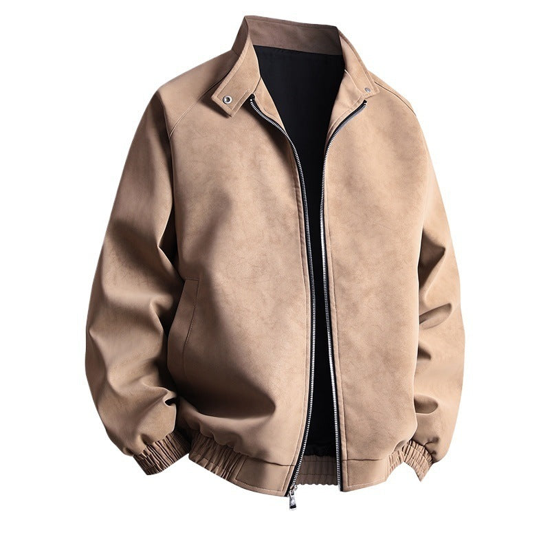 Herren stylische Kunstlederjacke im modernen Design und elastischen Bündchen Echoarchiv