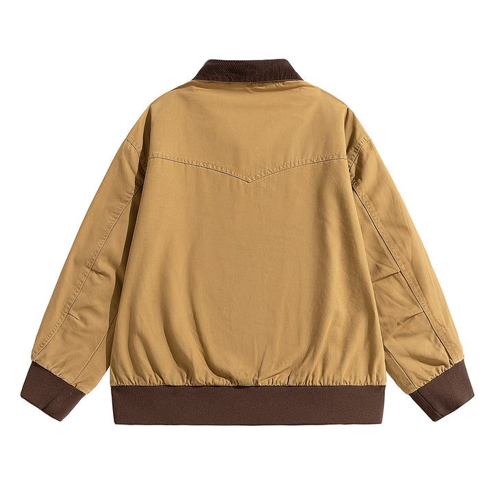 Herren Oversize-Field-Bomberjacke mit Cordkragen, elastischem Saum & verdecktem Reißverschluss Echoarchiv