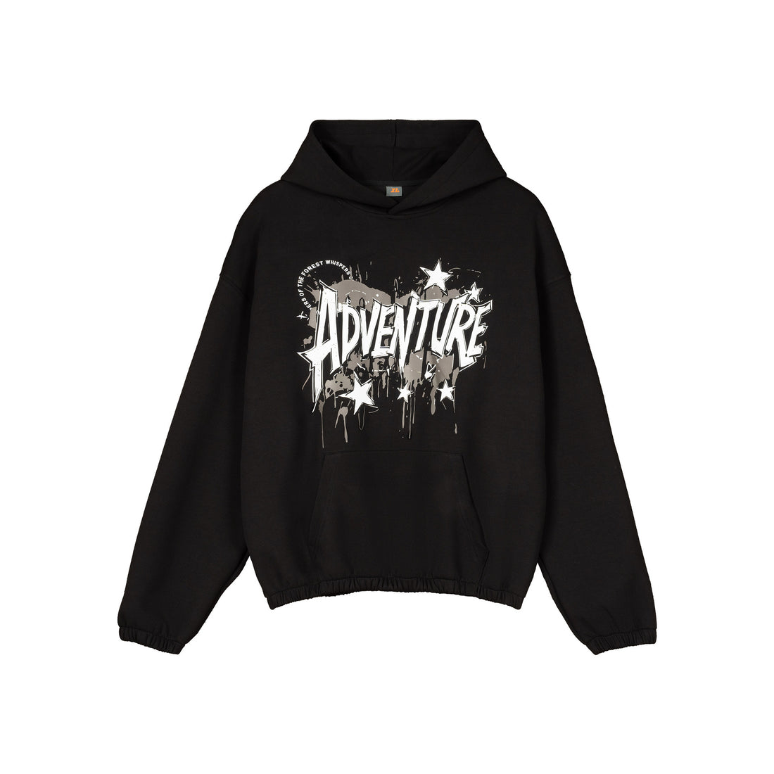 Unisex Oversized Kapuzenpullover mit großflächigem Grafikprint, Kängurutasche und elastischem Saum Echo Archiv