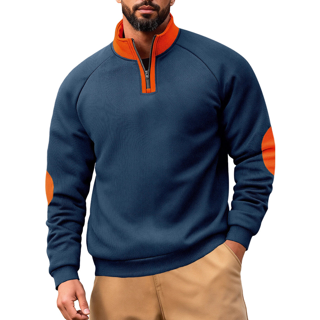 Herren Fleece-Kapuzenpullover mit innovativem Reißverschluss und Kontrastdetails Echoarchiv