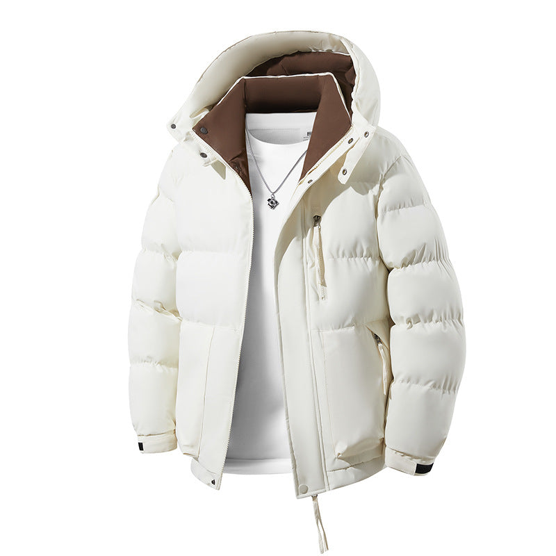 Herren Wärmende Daunenoptik‑Steppjacke mit Kapuze, Thermofutter & Kordelzug Echoarchiv