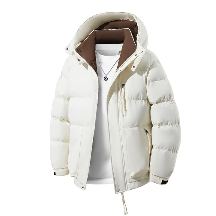 Herren Wärmende Daunenoptik‑Steppjacke mit Kapuze, Thermofutter & Kordelzug Echoarchiv