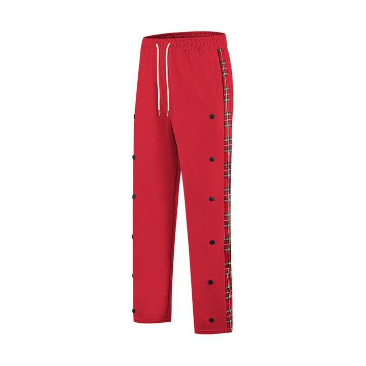 Herren lockere Jogginghose mit seitlichem Karostreifen und Druckknopfleiste Echoarchiv