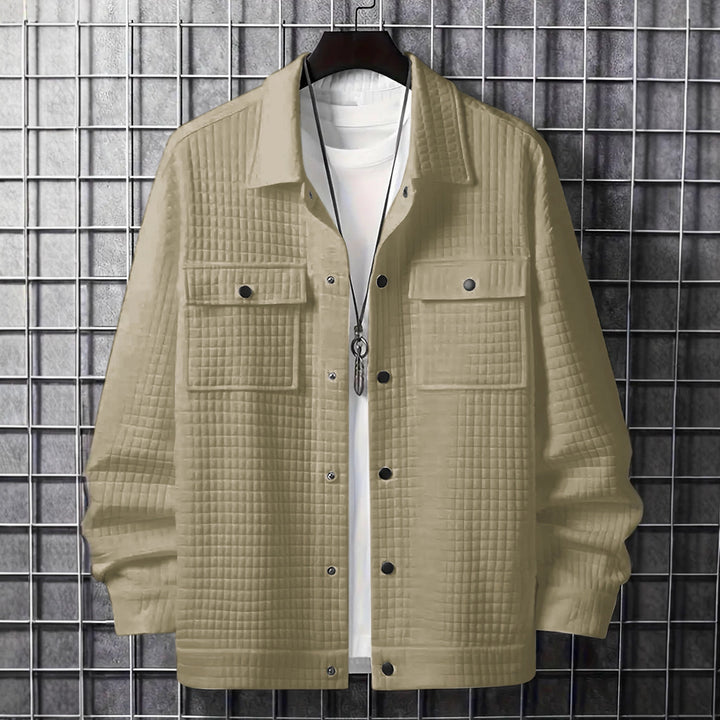 Herren lässige Hemdjacke mit strukturiertem Gewebe und praktischen Taschen Echoarchiv