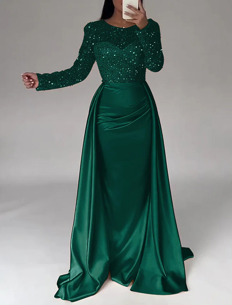 Damen Elegantes Abendkleid mit Glitzerdetails und fließendem Stoff Echoarchiv