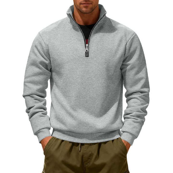 Herren Sportpullover mit modernem Stehkragen und praktischen Reißverschluss Echoarchiv