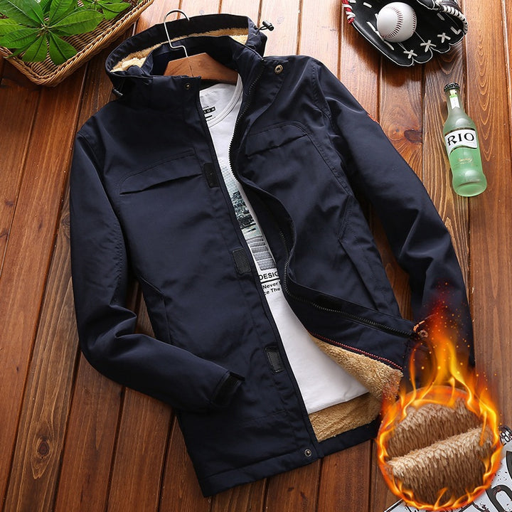 Herren nan wind- und wasserabweisende Parka‑Fieldjacke mit abnehmbarer Kapuze und Sherpa Futter Echo Archiv