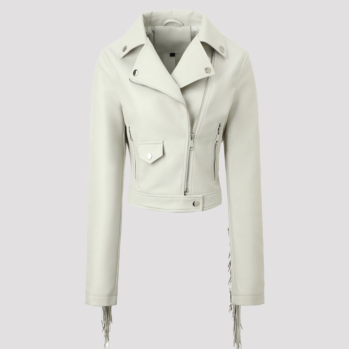 Damen Modische Cropped Bikerjacke Echo Archiv