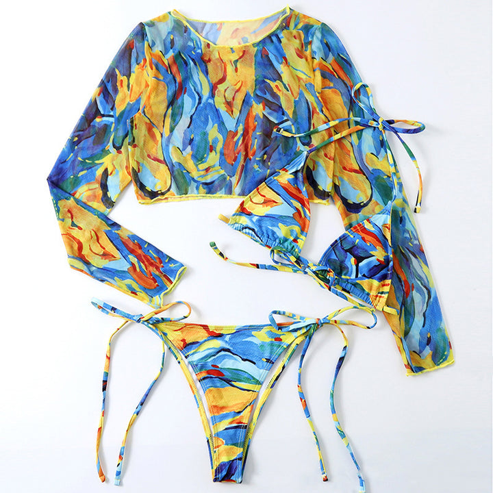 Damen Bikini-Set mit transparenter Langarmbluse Echo Archiv