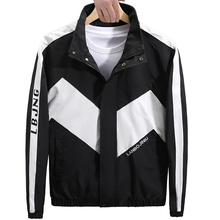 Herren Sportliche Übergangsjacke mit hohem Kragen und modernen geometrischen Akzenten Echo Archiv