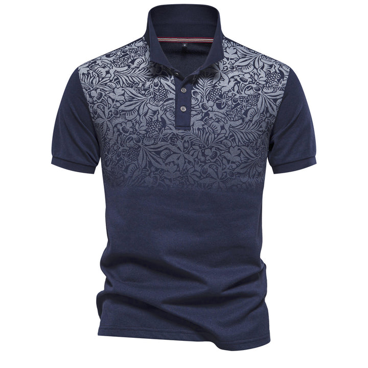 Herren Poloshirt mit floralen Ornamenten und klassischem Kragen Echoarchiv
