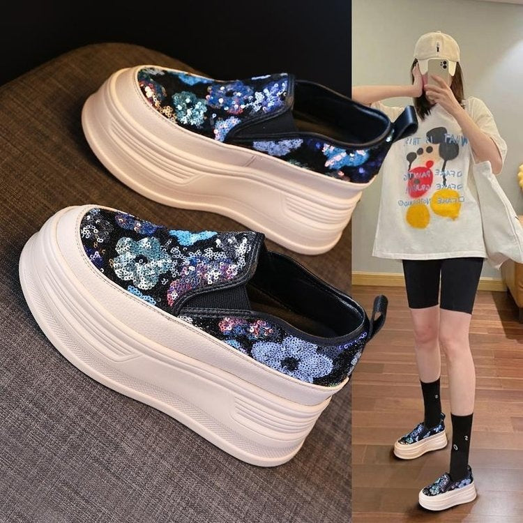 Damen Plateausneakers mit funkelnden Pailletten und elastischem Einschlupf Echo Archiv