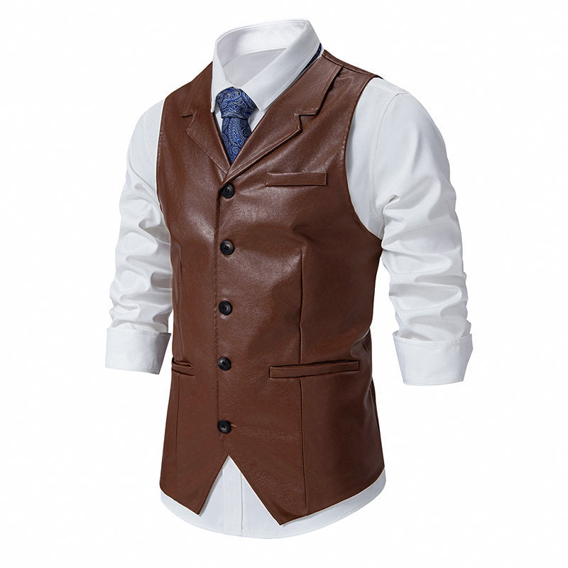 Herren elegante Kunstlederweste Echoarchiv