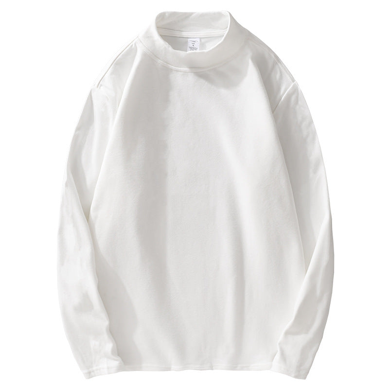 Herren Langärmeliges Feines Baumwollshirt mit Stehkragen und Relaxed-Fit Echoarchiv