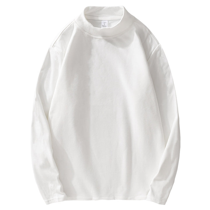 Herren Langärmeliges Feines Baumwollshirt mit Stehkragen und Relaxed-Fit Echoarchiv
