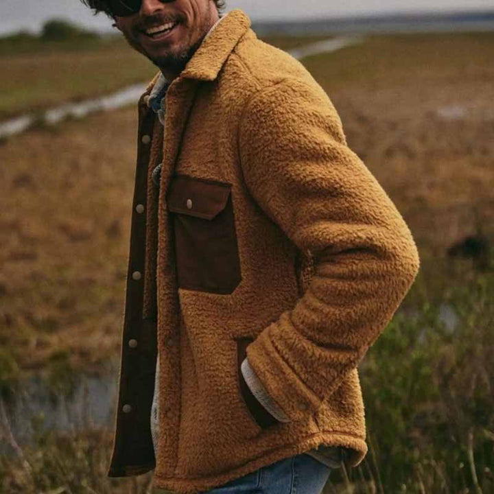 Herren Fleece-Jacke mit doppellagigem Design und praktischen Taschen Echoarchiv