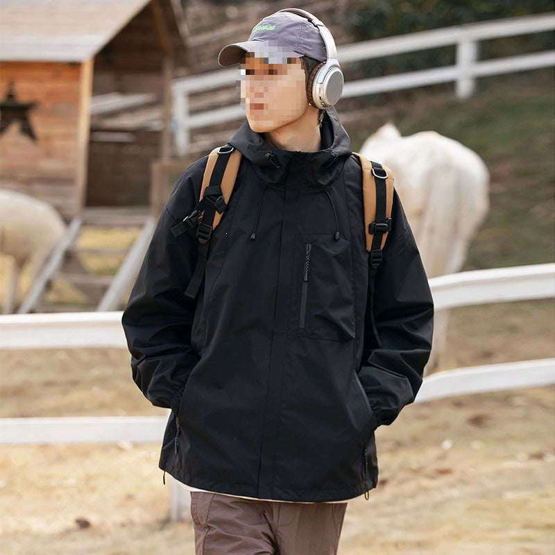 Damen technische Oversize-Outdoorjacke mit Kapuze, wasserabweisender Hülle & Kordelzug Echoarchiv