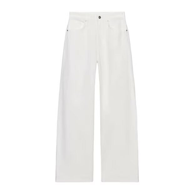 Damen High-Waist Denim-Jeans mit weitem Bein und Fünf-Taschen-Design Echo Archiv