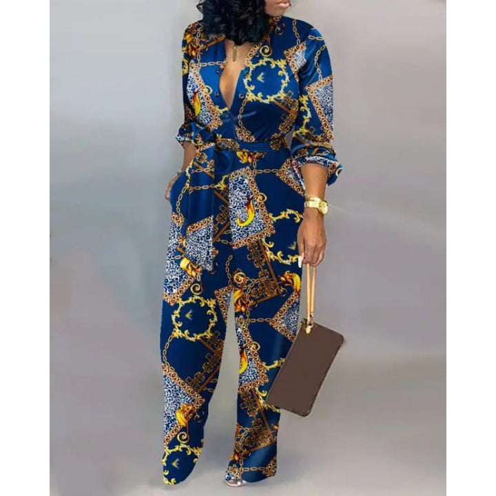 Damen Denim Jumpsuit mit modischem Patchwork-Design und praktischen Taschen Echoarchiv