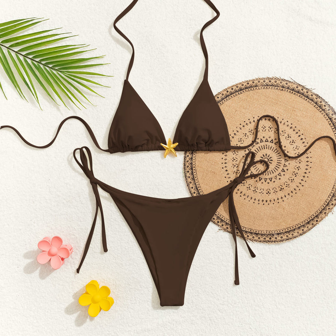 Damen Triangel-Bikini mit verspieltem Palmenmuster Echo Archiv